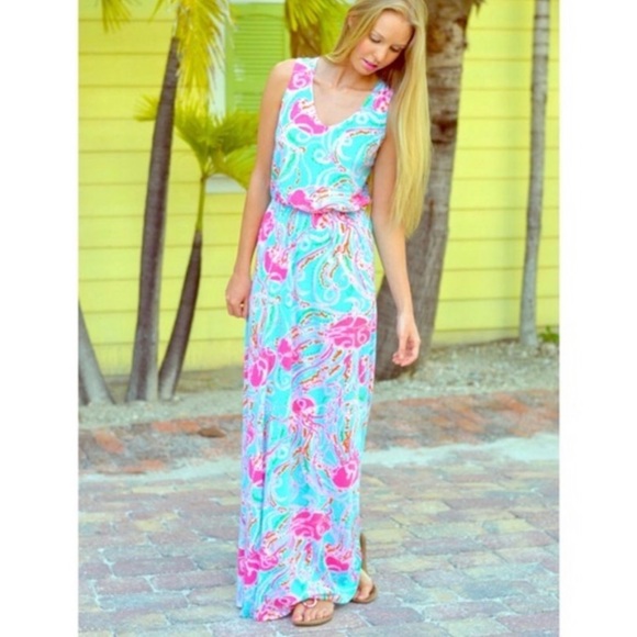 Lilly Pulitzer Dresses & Skirts - Lilly Pulitzer Jellies Be Jammin Maxi Dress L HTF